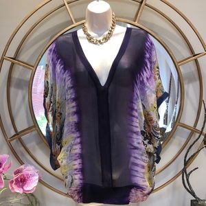 Language silk top